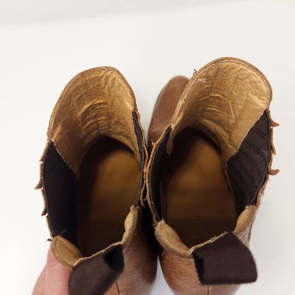 Bed Stu Insight Brown Distressed Leather Ankle Boot Women Size 8.5 Block Heel - Picture 6 of 11